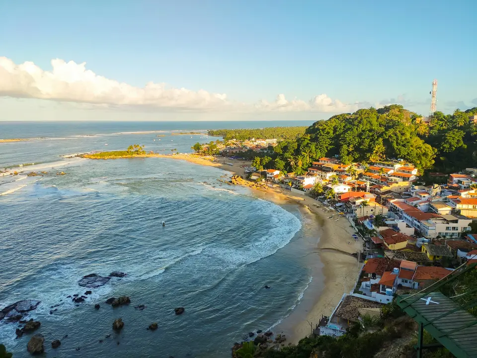 aerial view of city near sea during daytime — Chapada Diamantina