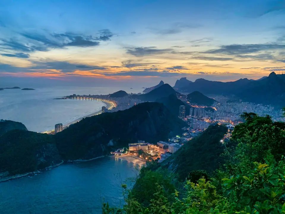 aerial photography of mountains surrounded by sea — Ilha Grande
